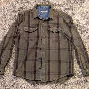 Outerknown Green and Red Plaid Shirt